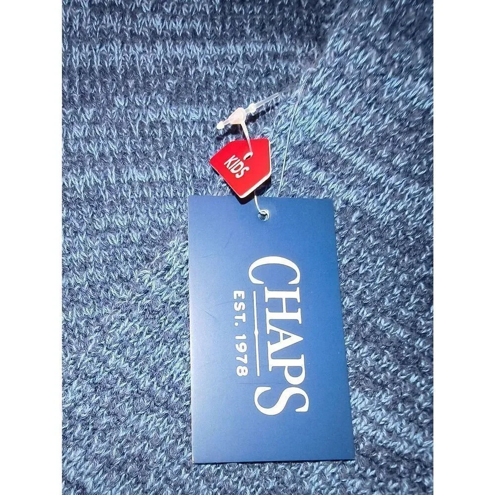 Chaps Boys Wolf Intarsia Crewneck Knit Sweater Size XL Blue WOLFPACK NC STATE Se